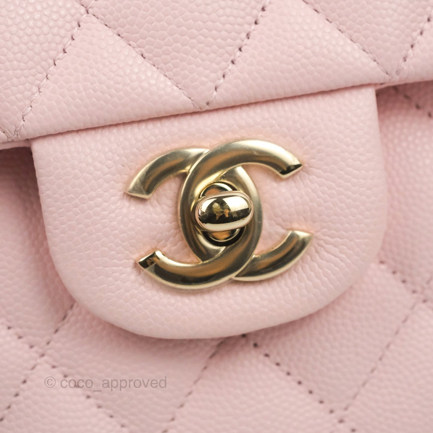 Chanel Small S/M Classic Quilted Flap Pink Caviar Gold Hardware 22S