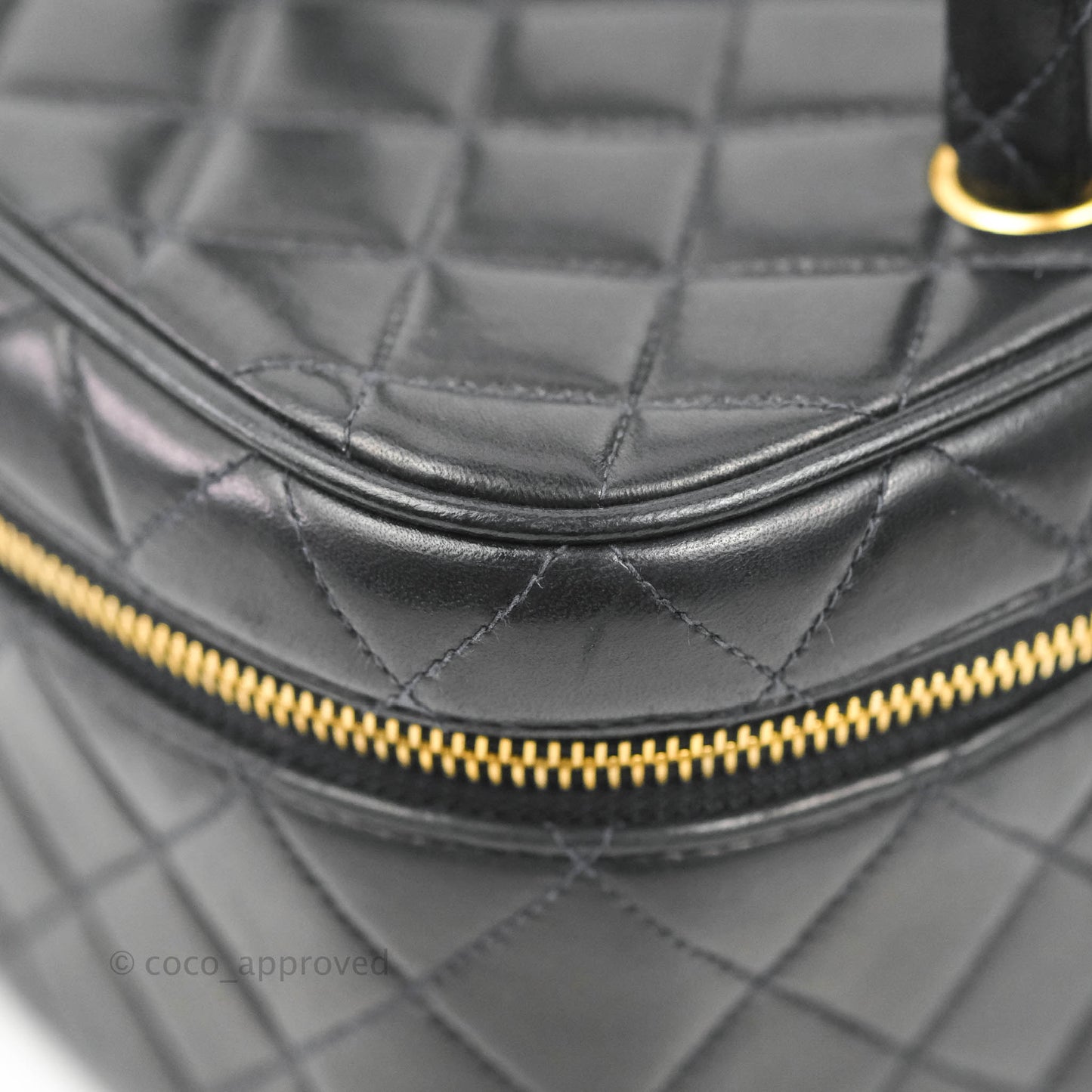 Chanel Vintage Vanity Case Very Dark Navy Lambskin