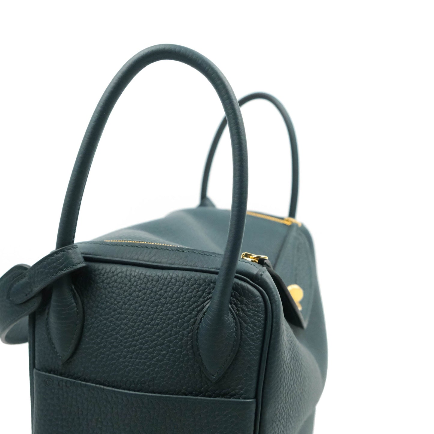 Hermès Lindy 26 Vert Cypress Clemence Gold Hardware