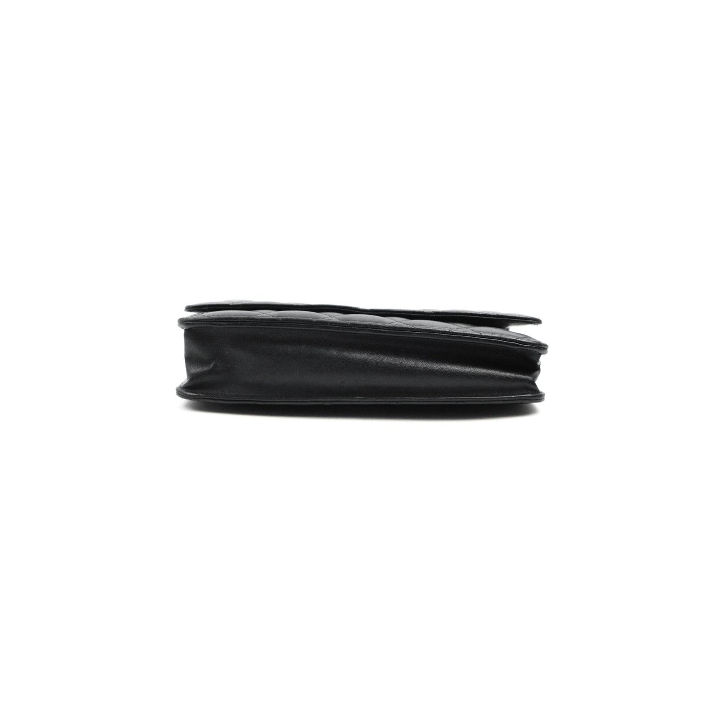 Chanel Quilted Classic WOC Black Lambskin Silver Hardware