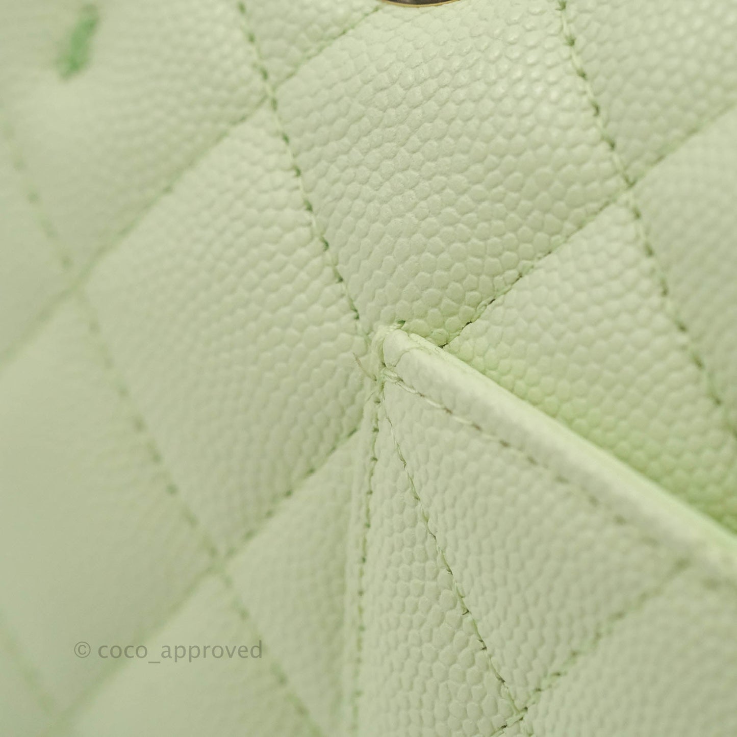 Chanel Classic M/L Medium Flap Quilted Avocado Green Caviar Gold Hardware