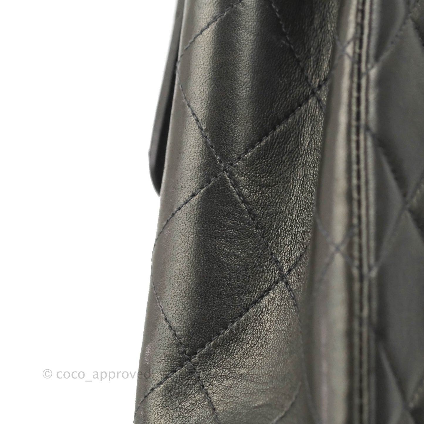 Chanel Vintage Jumbo Single Flap Black Lambskin 24K Gold Hardware