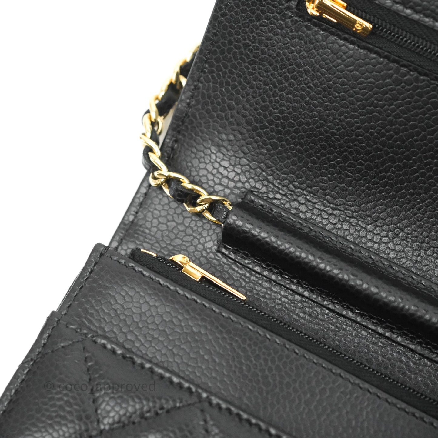 Chanel Quilted WOC Black Caviar Gold Hardware