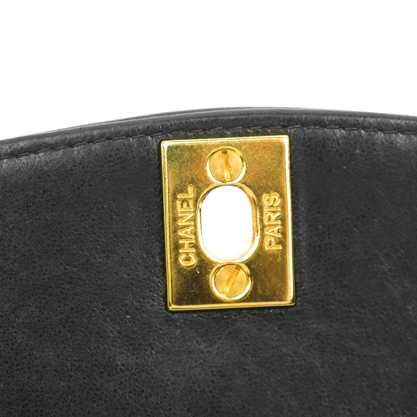 Chanel Vintage Small Classic Diana Flap Bag Black Lambskin 24K Gold Hardware