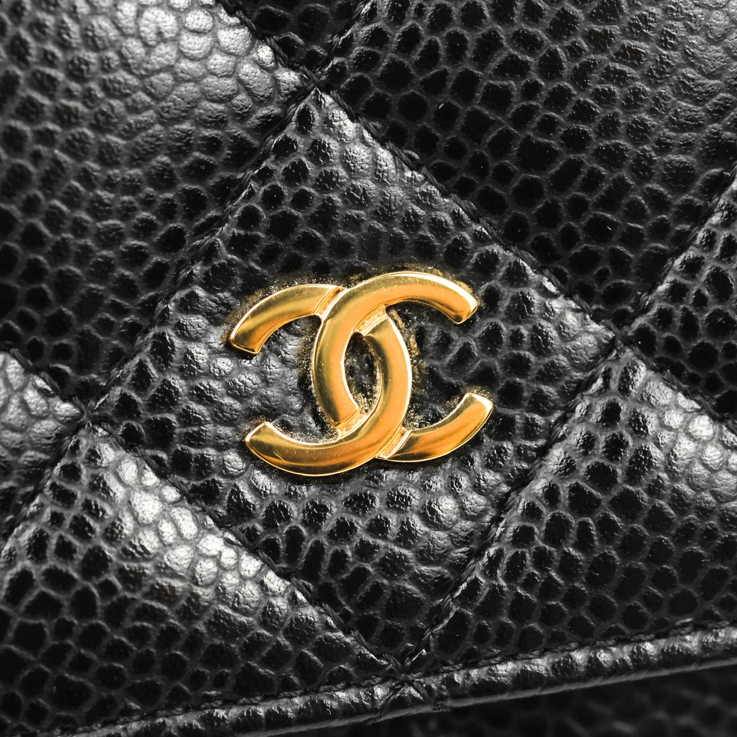 Chanel Quilted Wallet on Chain WOC Black Caviar Gold Hardware