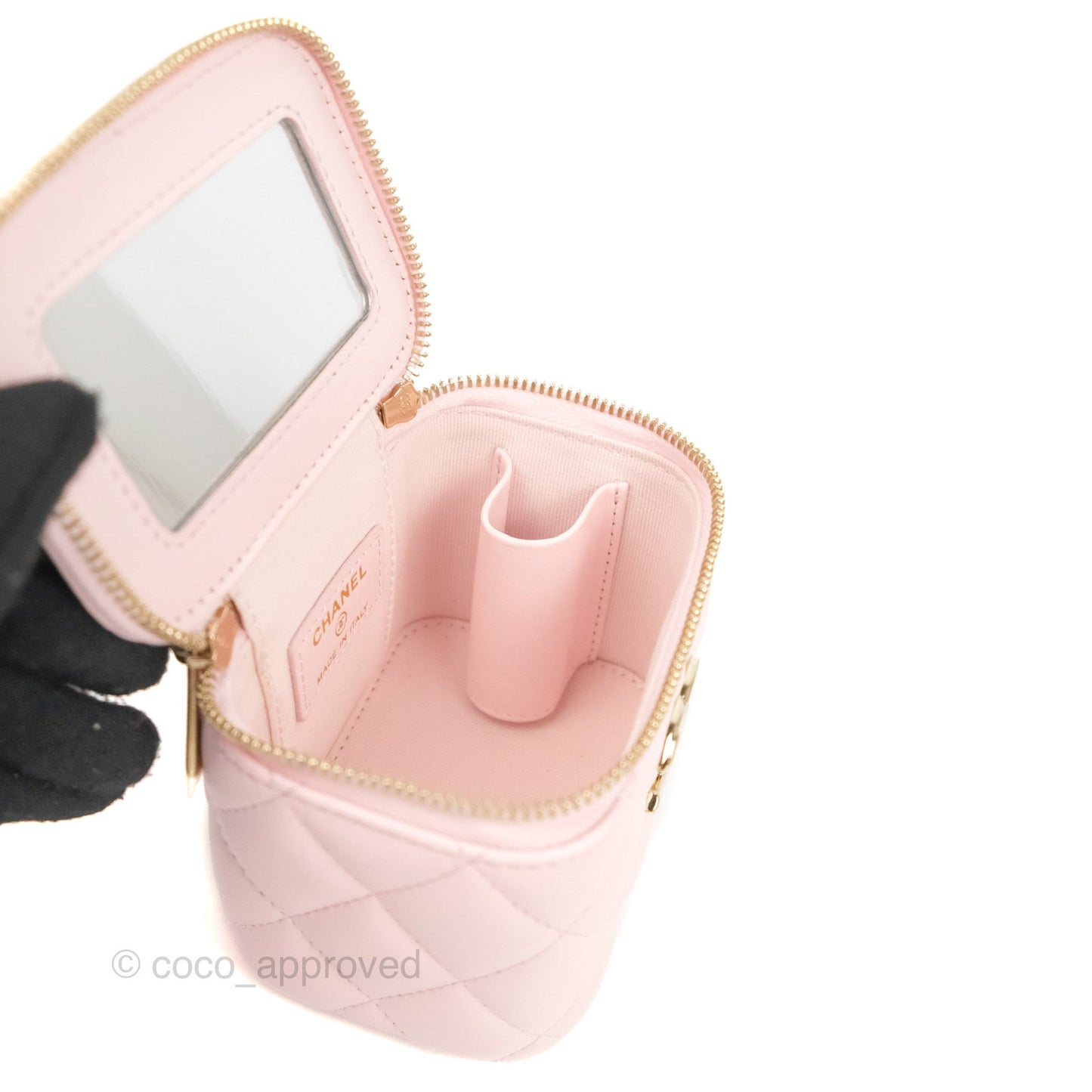 Chanel Mini Vanity With Coco Chain Light Pink Lambskin Gold Hardware