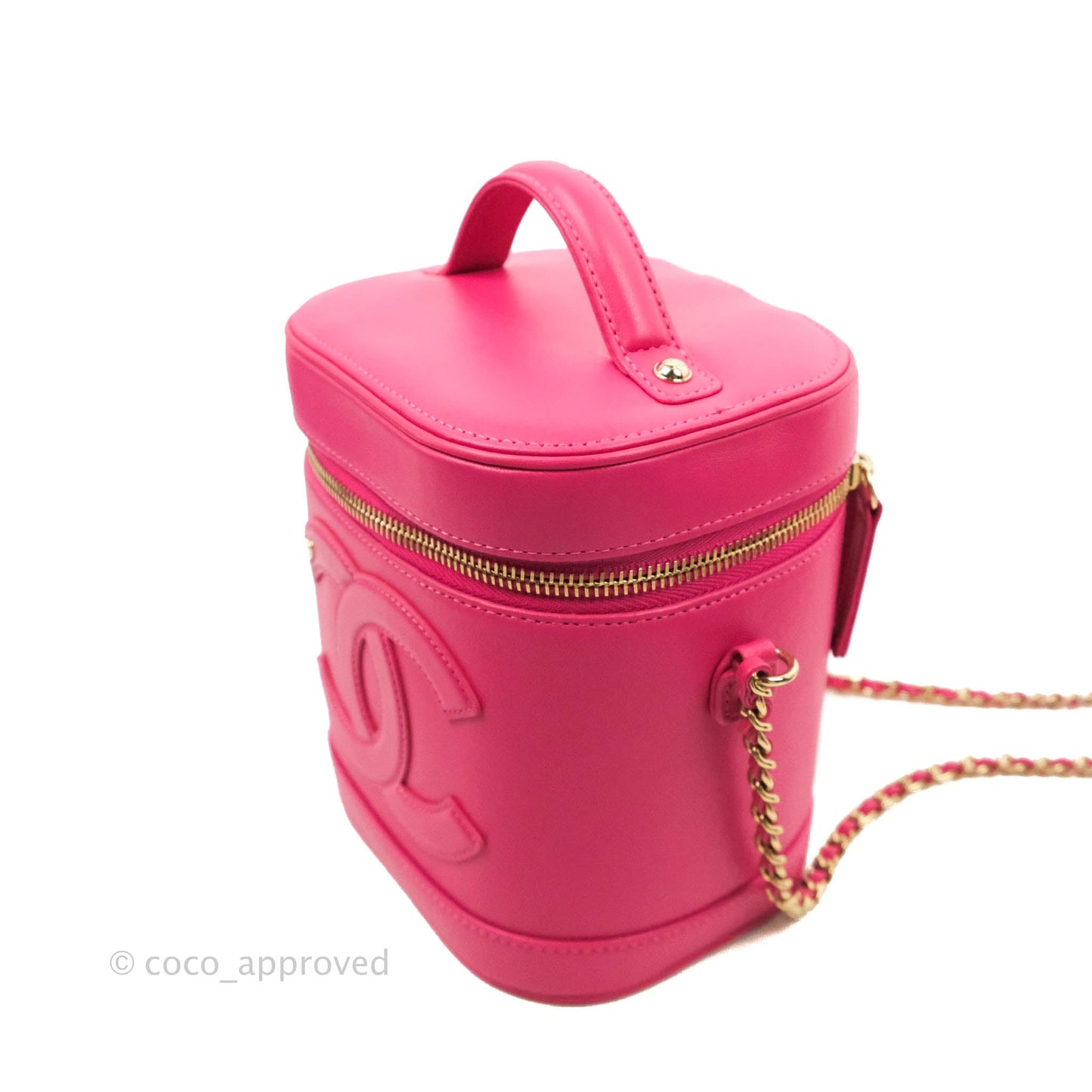 Chanel CC Mania Vanity Case Pink Lambskin Gold Hardware