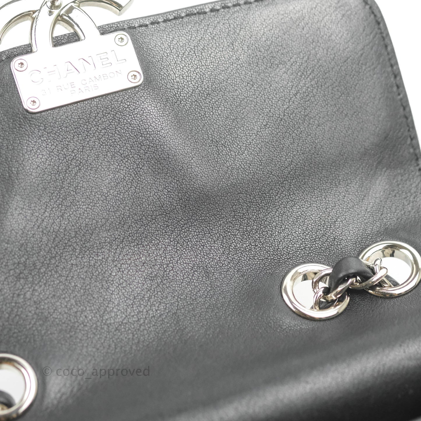 Chanel Quilted Mini Urban Companion Flap Black Calfskin Silver Hardware