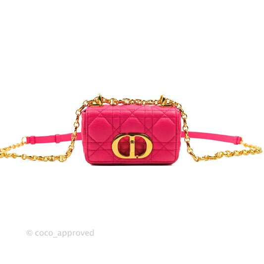 Christian Dior Micro Caro Bag Pink Gold Hardware