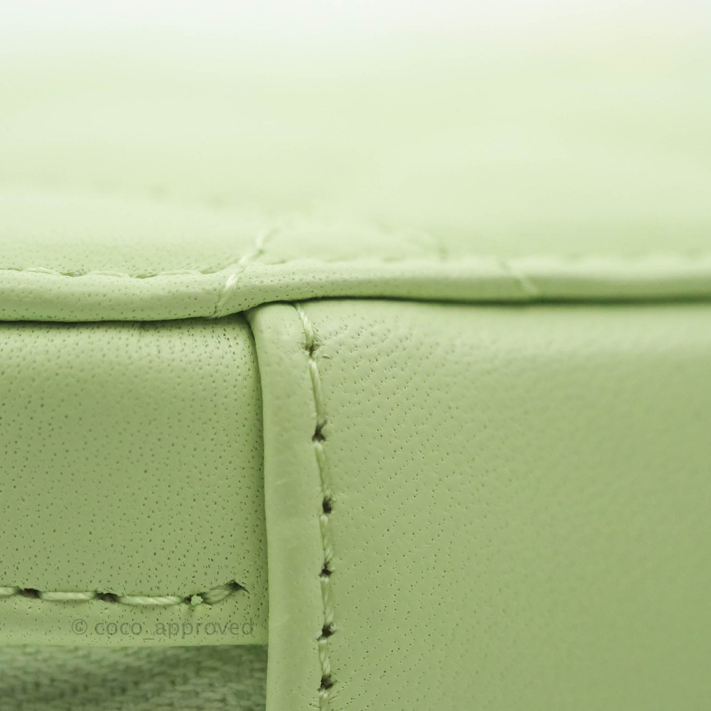 Chanel Mini Pearl Crush Quilted Camera Case Pastel Green Lambskin Aged Gold Hardware