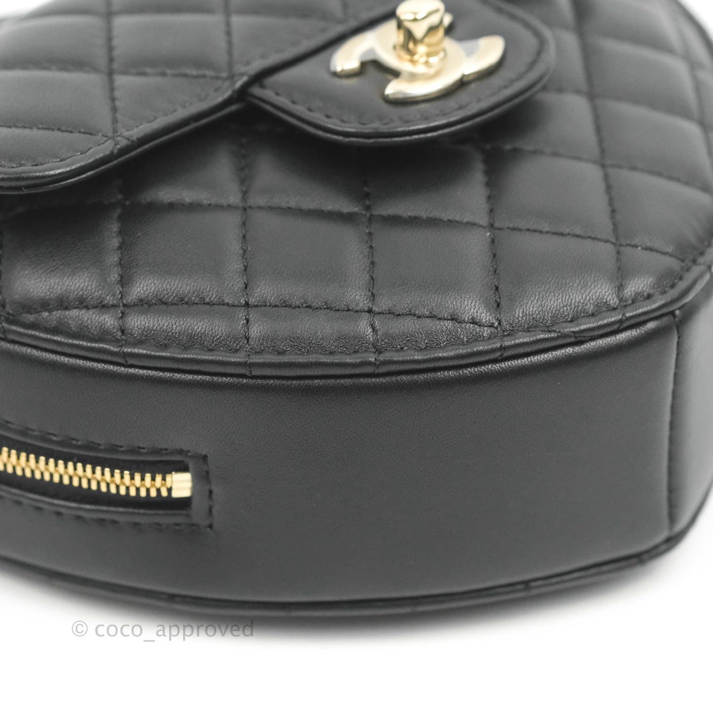 Chanel Large Heart Bag Black Lambskin Gold Hardware 22S