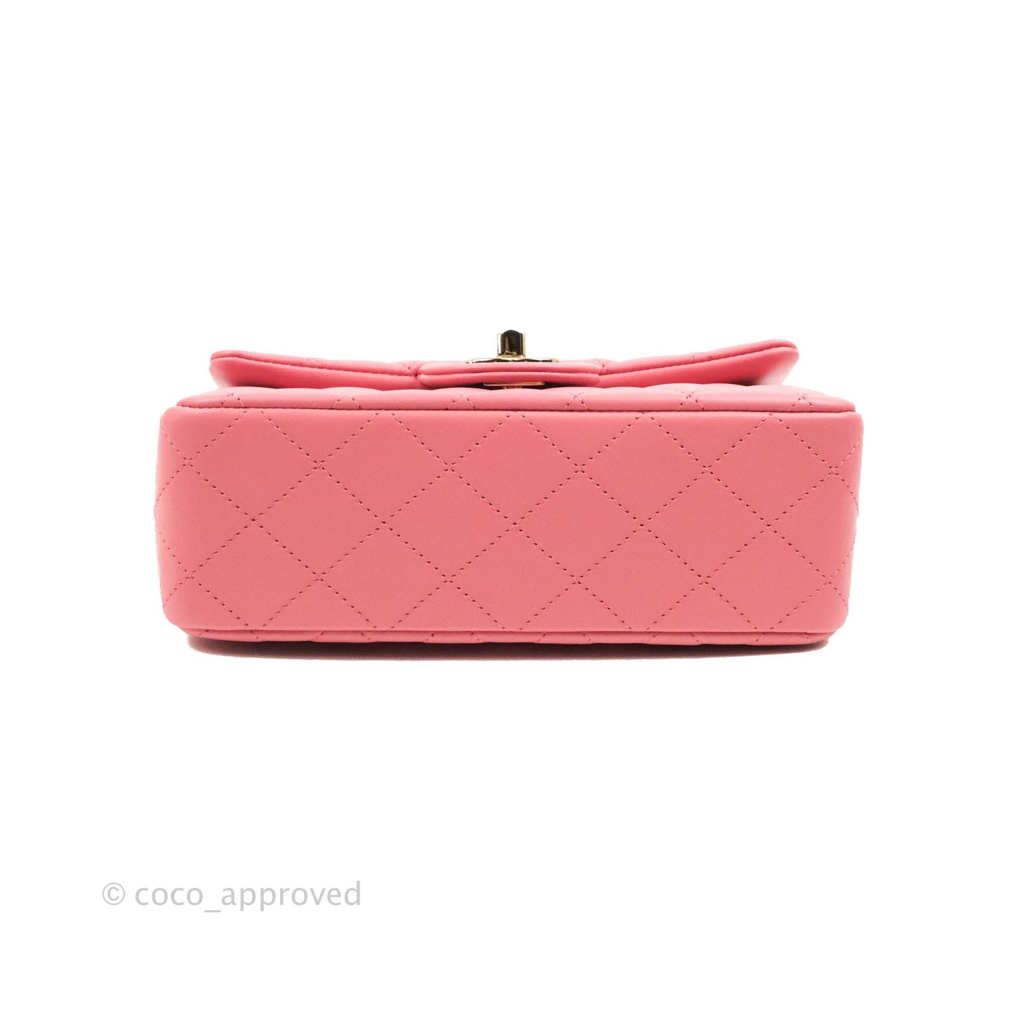Chanel Top Handle Mini Rectangular Flap Bag Pink Lambskin Gold Hardware