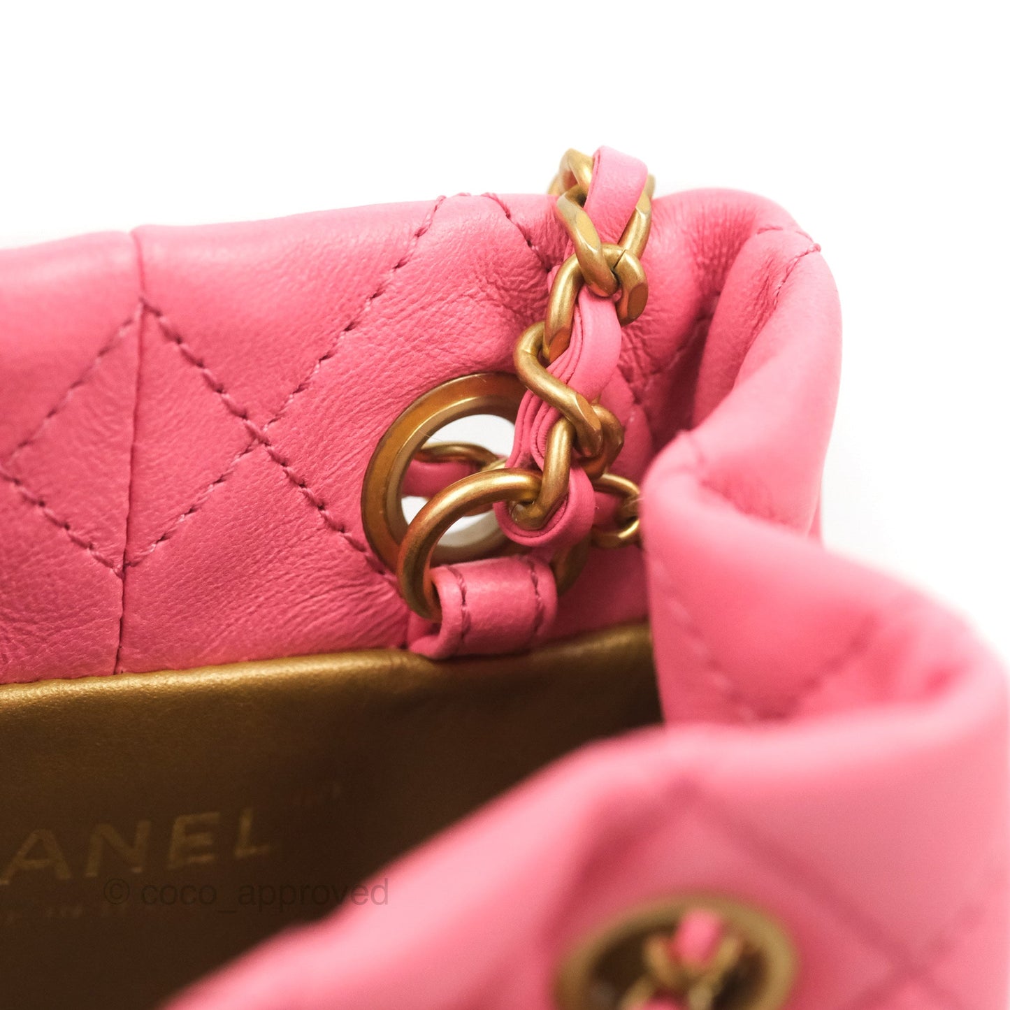 Chanel Quilted Crystal Pearl Crush Drawstring Bucket Bag Pink Lambskin Gold Hardware