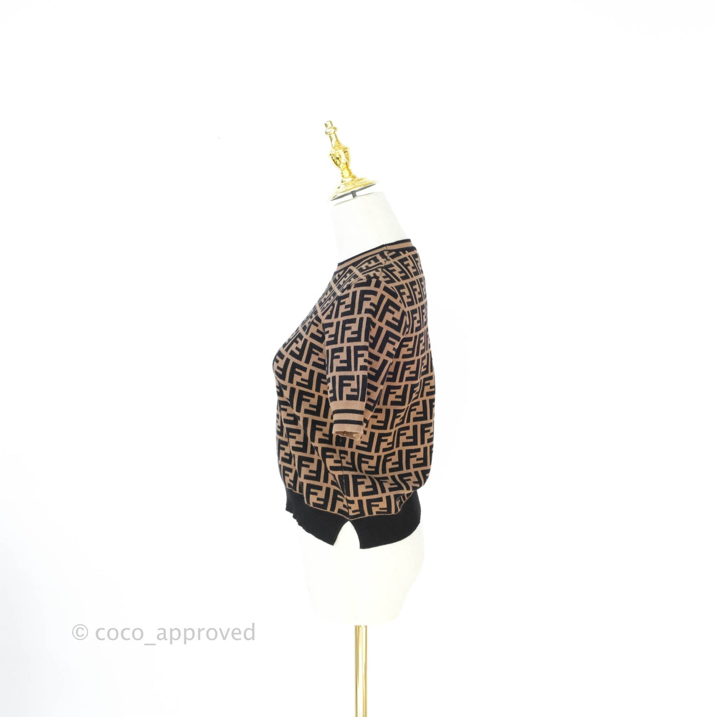 Fendi Fabric FF Motifi Jumper Brown and Black