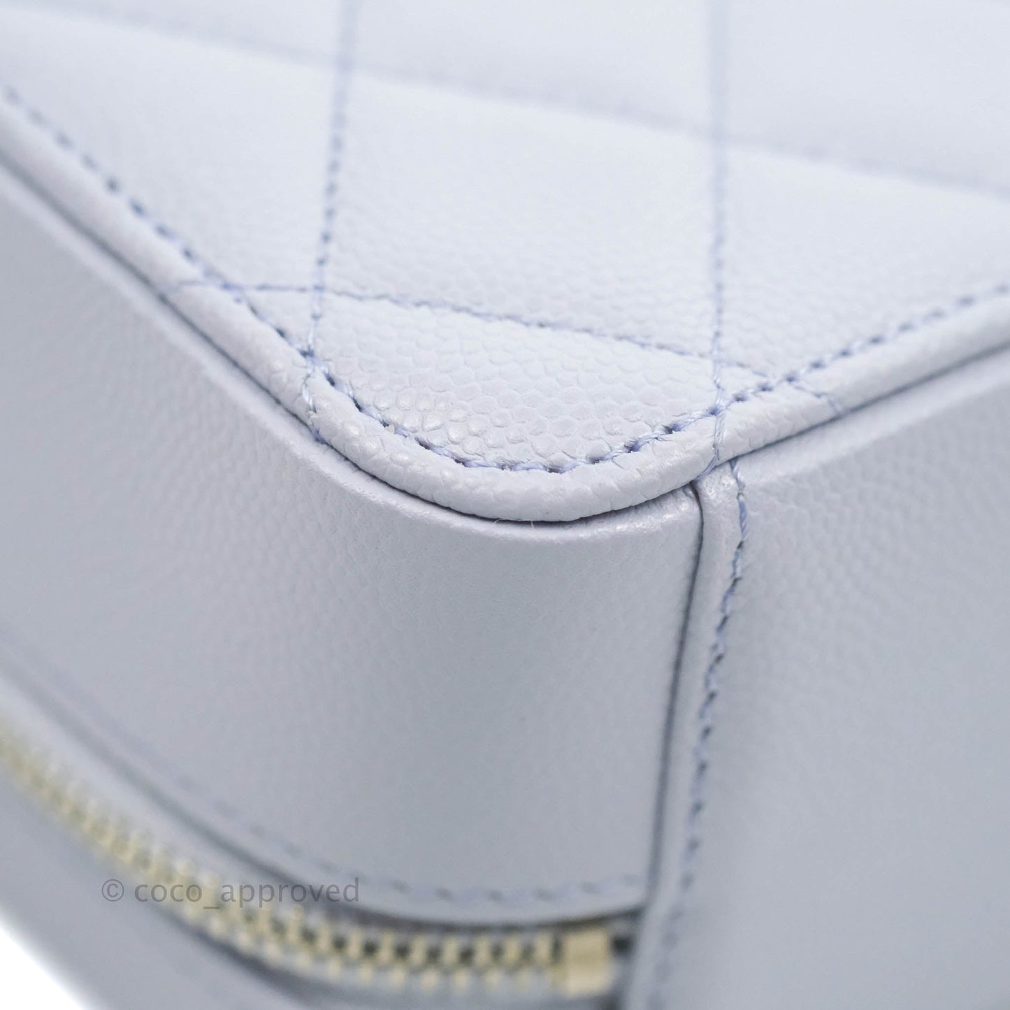 Chanel Quilted Camera Bag Lilac Caviar Silver Hardware
