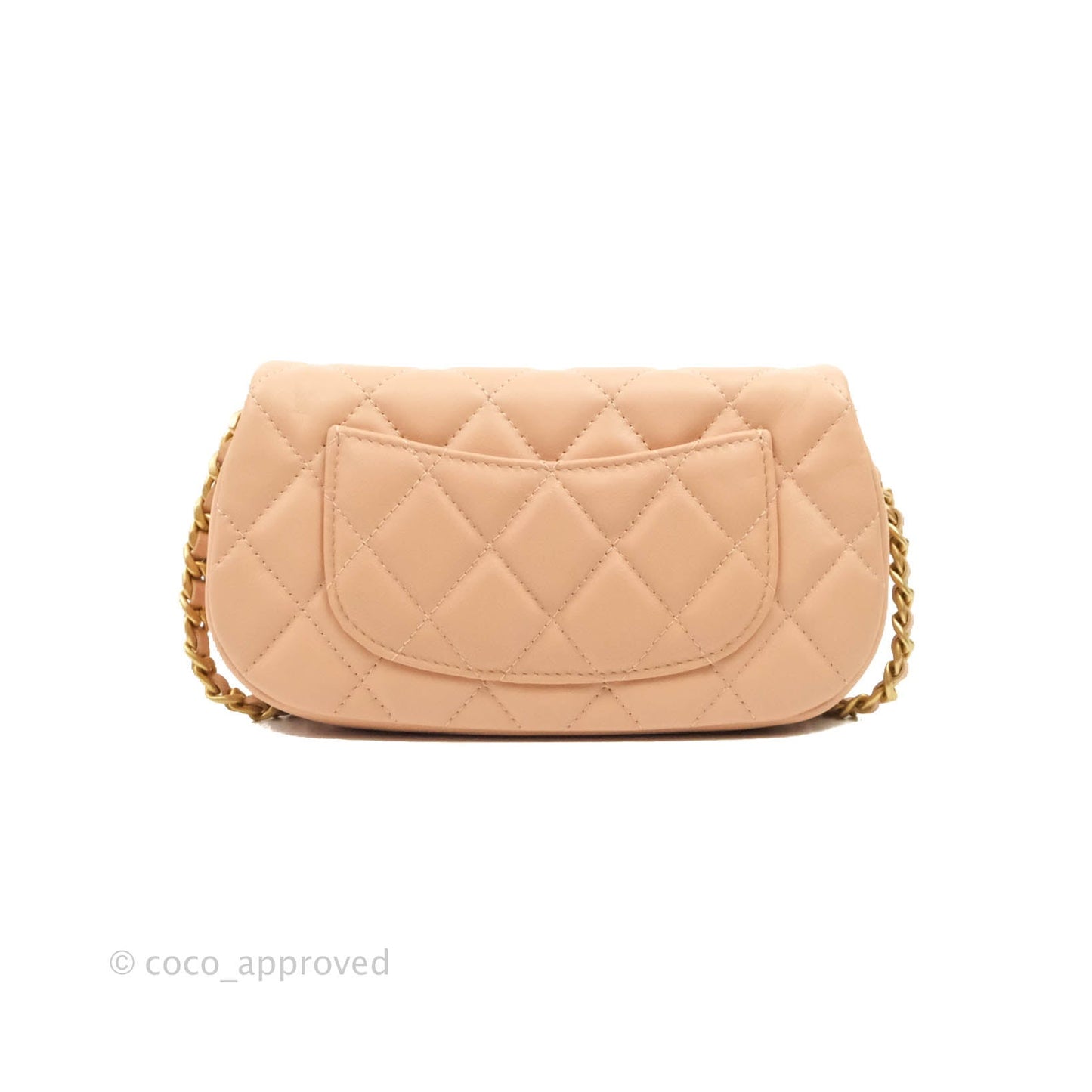 Chanel Clutch with Chain Beige Pink Calfskin Aged Gold Hardware