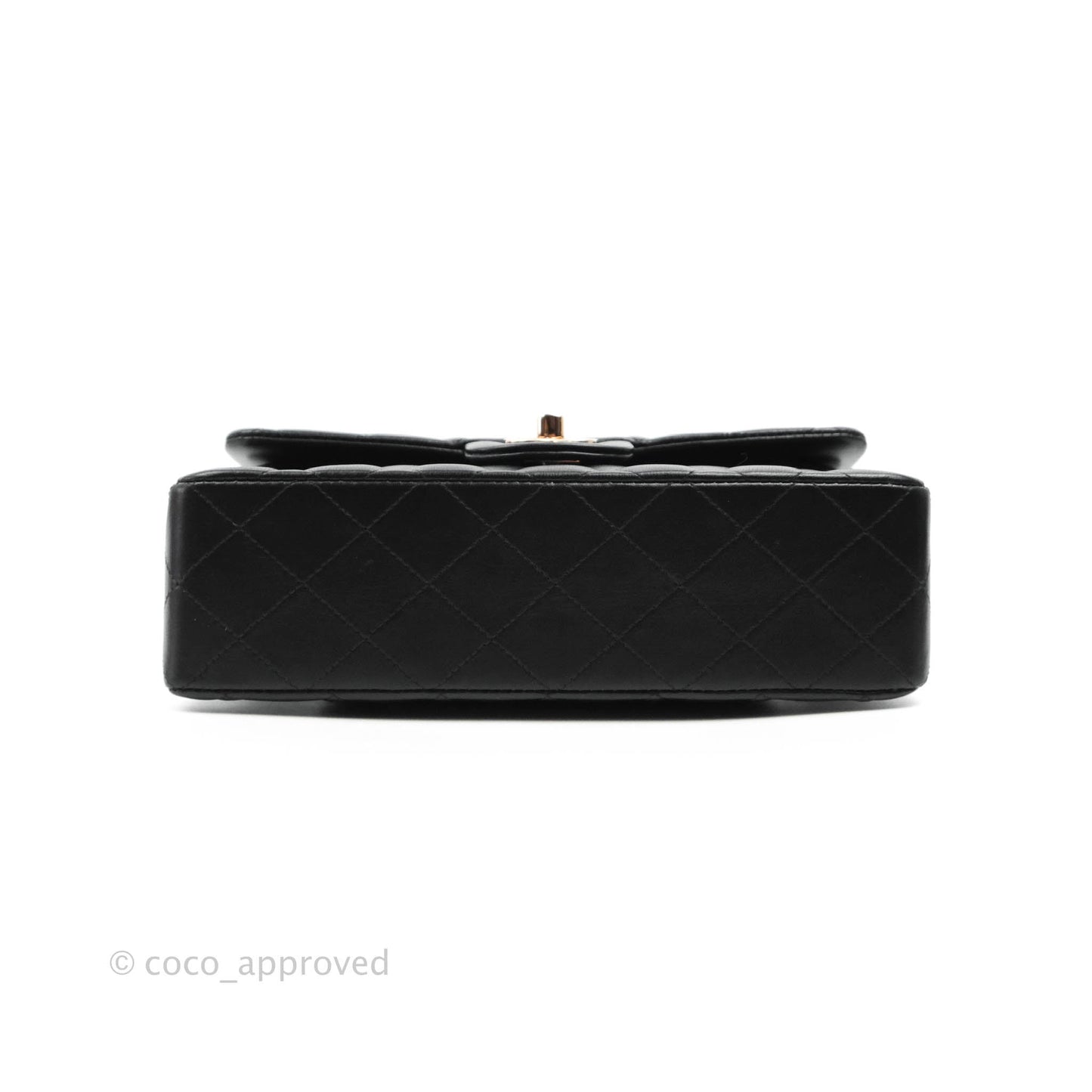 Chanel Classic Small S/M Flap Black Lambskin Rose Pink-Gold Hardware