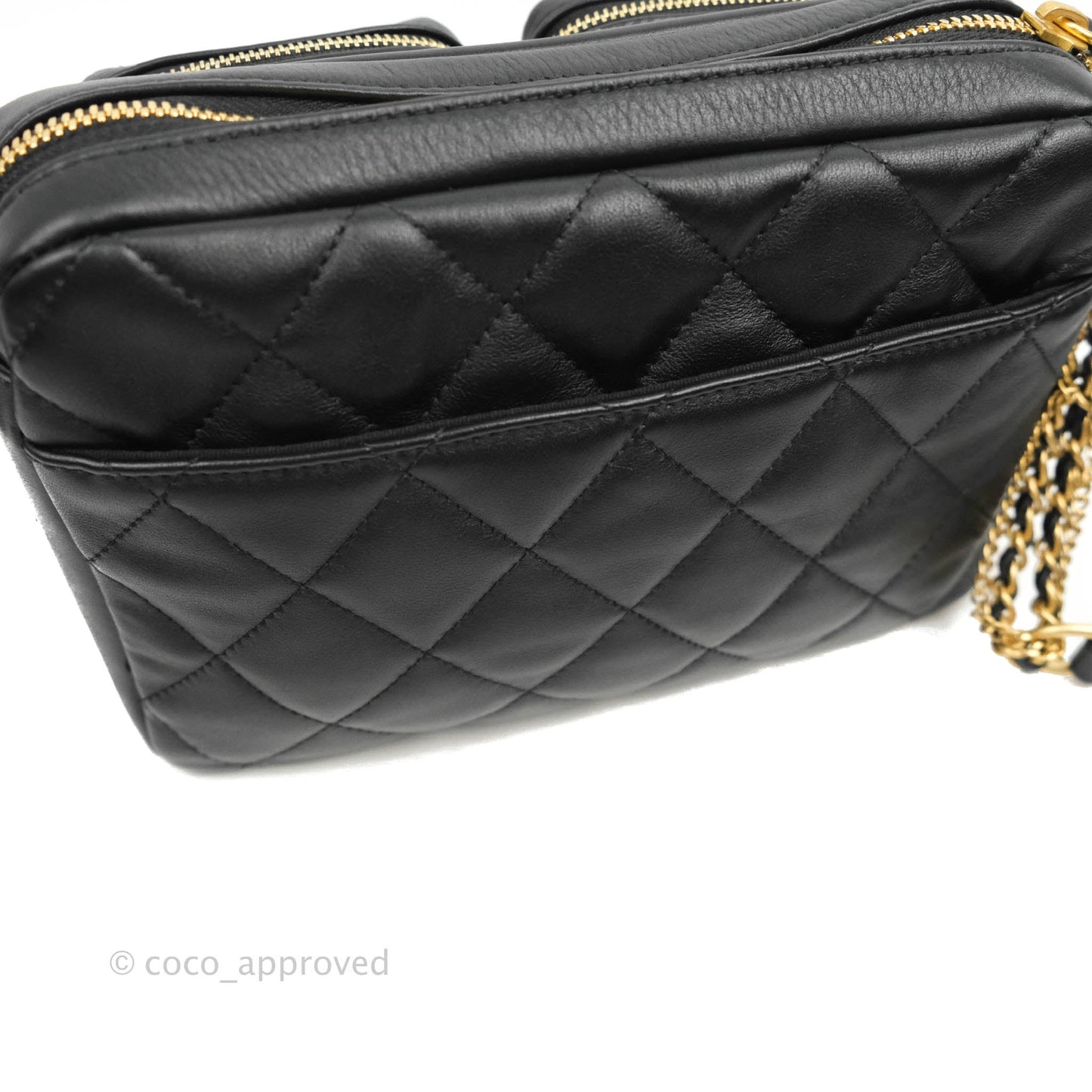 Chanel Quilted Small Camera Case Black Calfskin