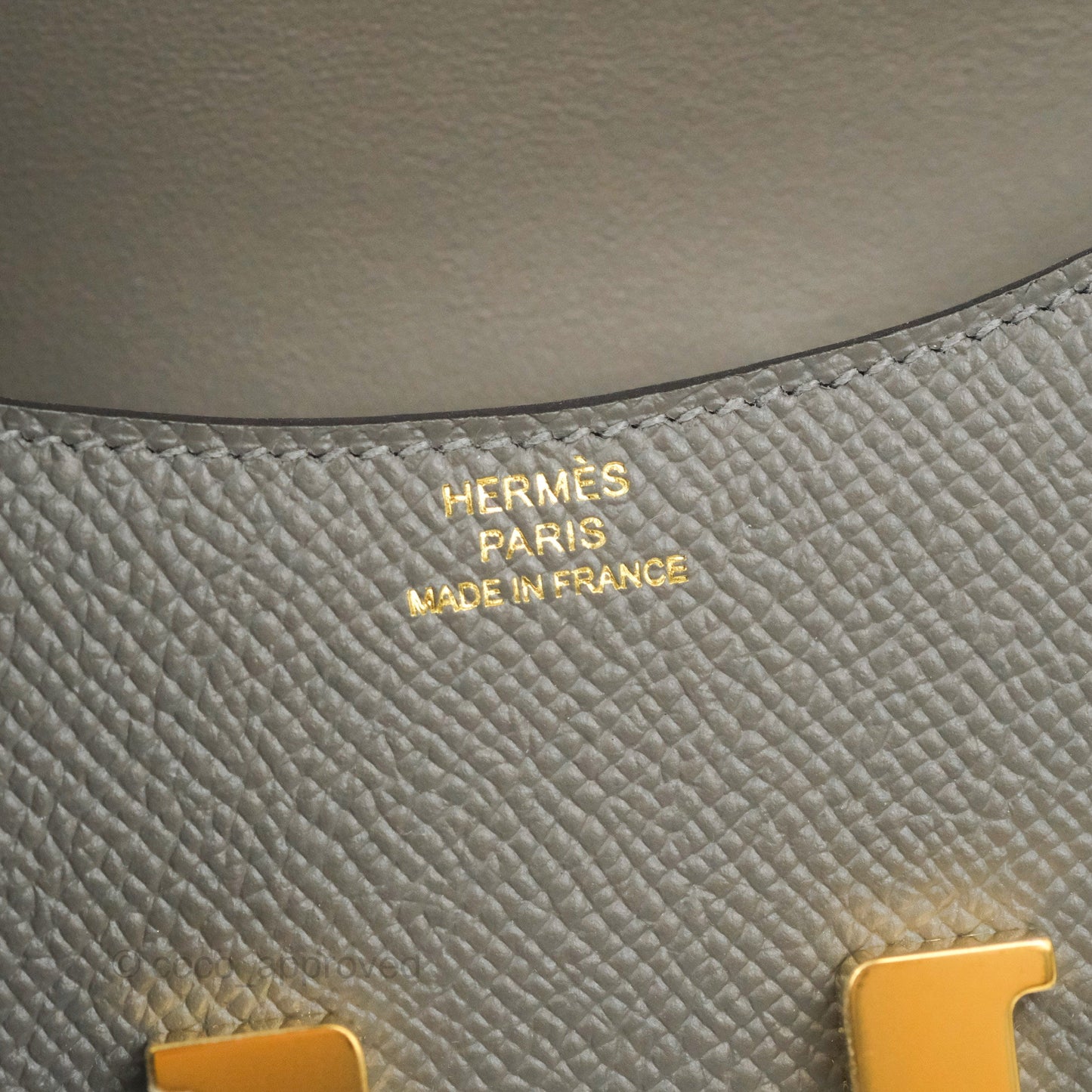 Hermès Constance Slim Wallet Gris Meyer Epsom Gold Hardware