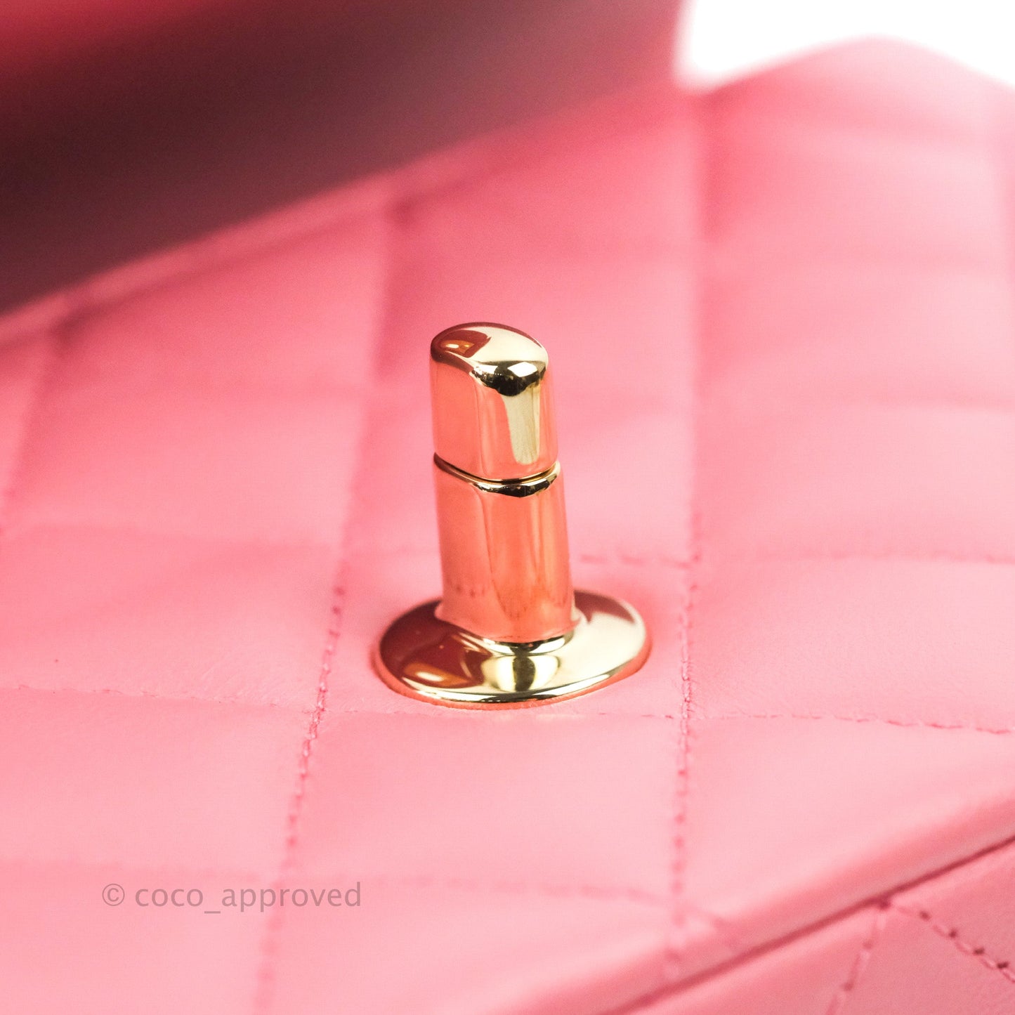 Chanel Top Handle Mini Rectangular Flap Bag Pink Lambskin Gold Hardware With Twilly
