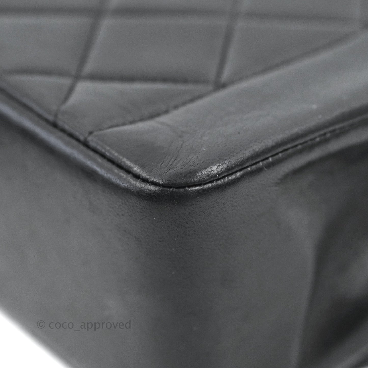 Chanel Vintage Small Quilted Classic Diana Flap Bag Black Lambskin 24K Gold Hardware