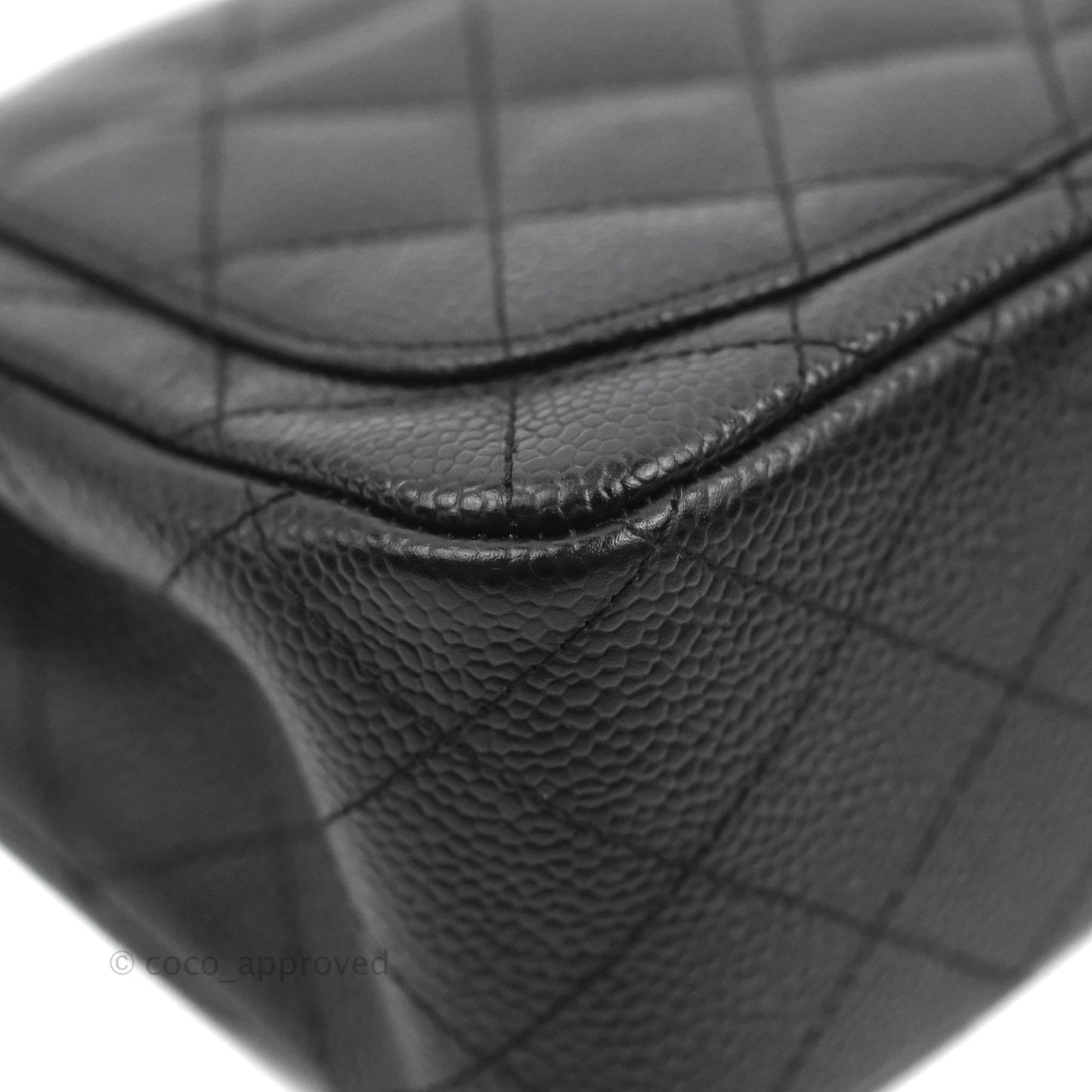 Chanel Quilted Mini Square Flap Bag Black Caviar 24K Gold Hardware