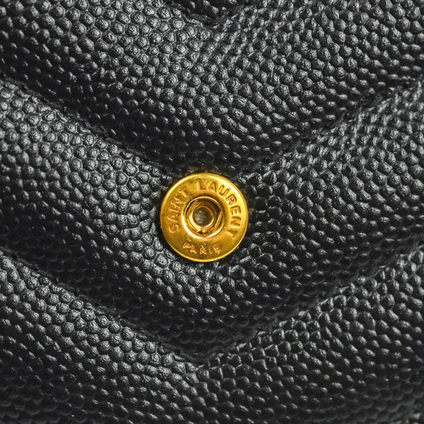 Saint Laurent Monogramme Envelope Wallet Black Grained Calfskin Gold Hardware