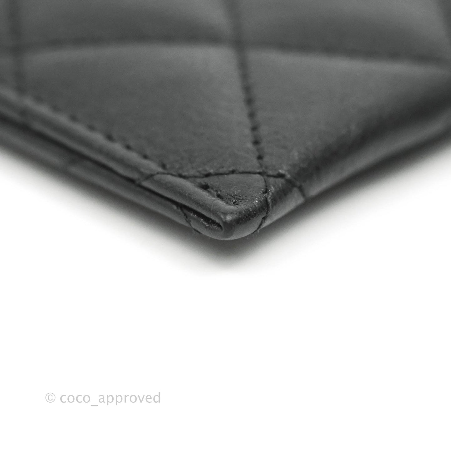 Chanel Quilted Classic Flat Card Holder So Black Calfskin