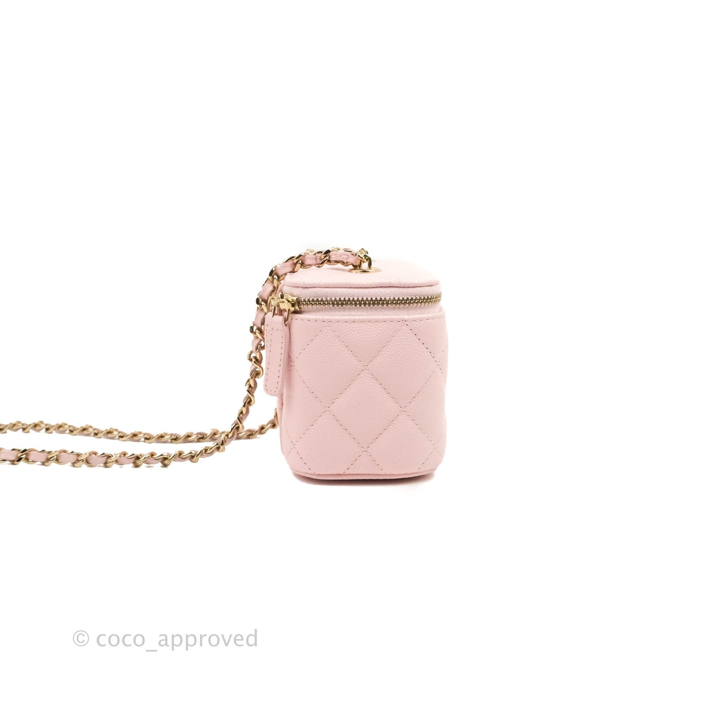 Chanel Mini Vanity With Chain Pink Caviar Gold Hardware