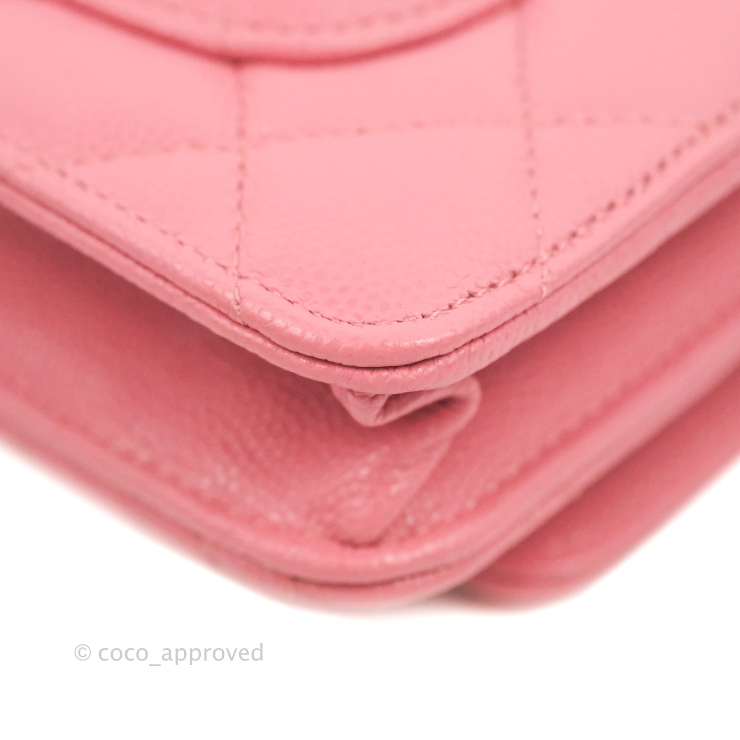 Chanel Quilted Classic Wallet on Chain WOC Pink Caviar Gold Hardware