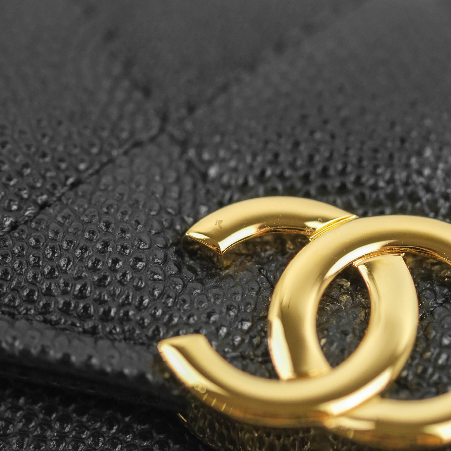 Chanel Quilted Pocket Long Wallet On Chain Black Caviar Gold Hardware 22A