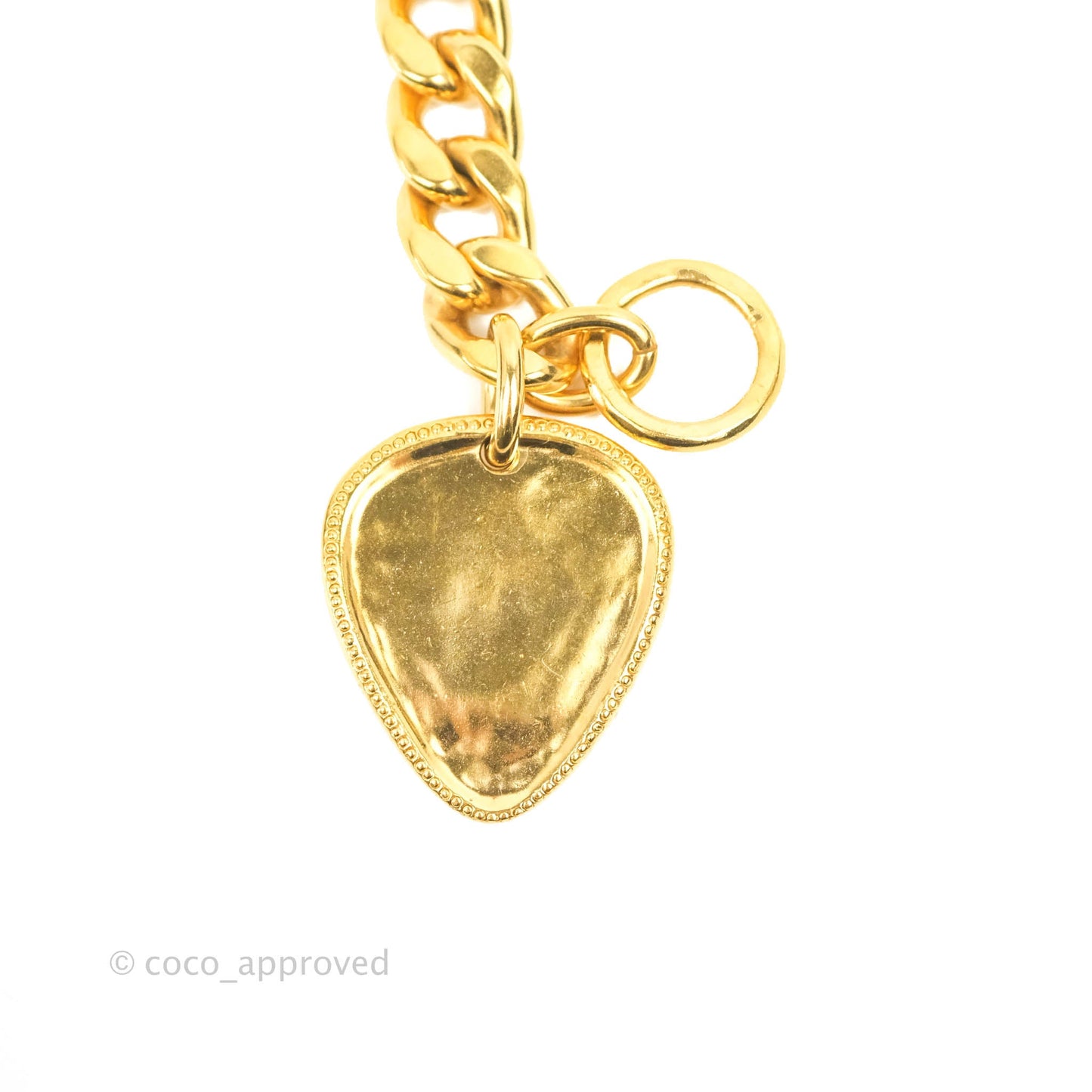 Chanel CC Gold Plate Pendant Bracelet Gold Tone 20P