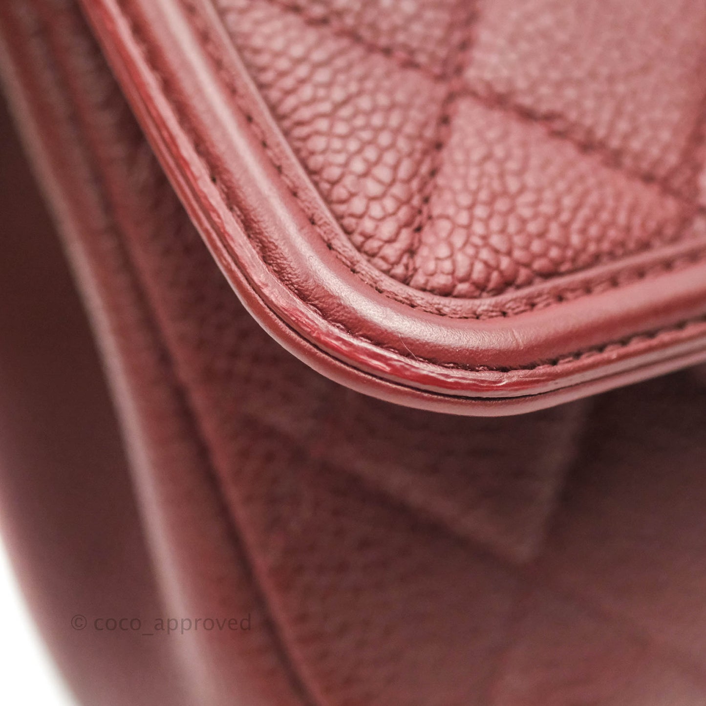 Chanel Quilted Small CC Filigree Flap Burgundy Caviar