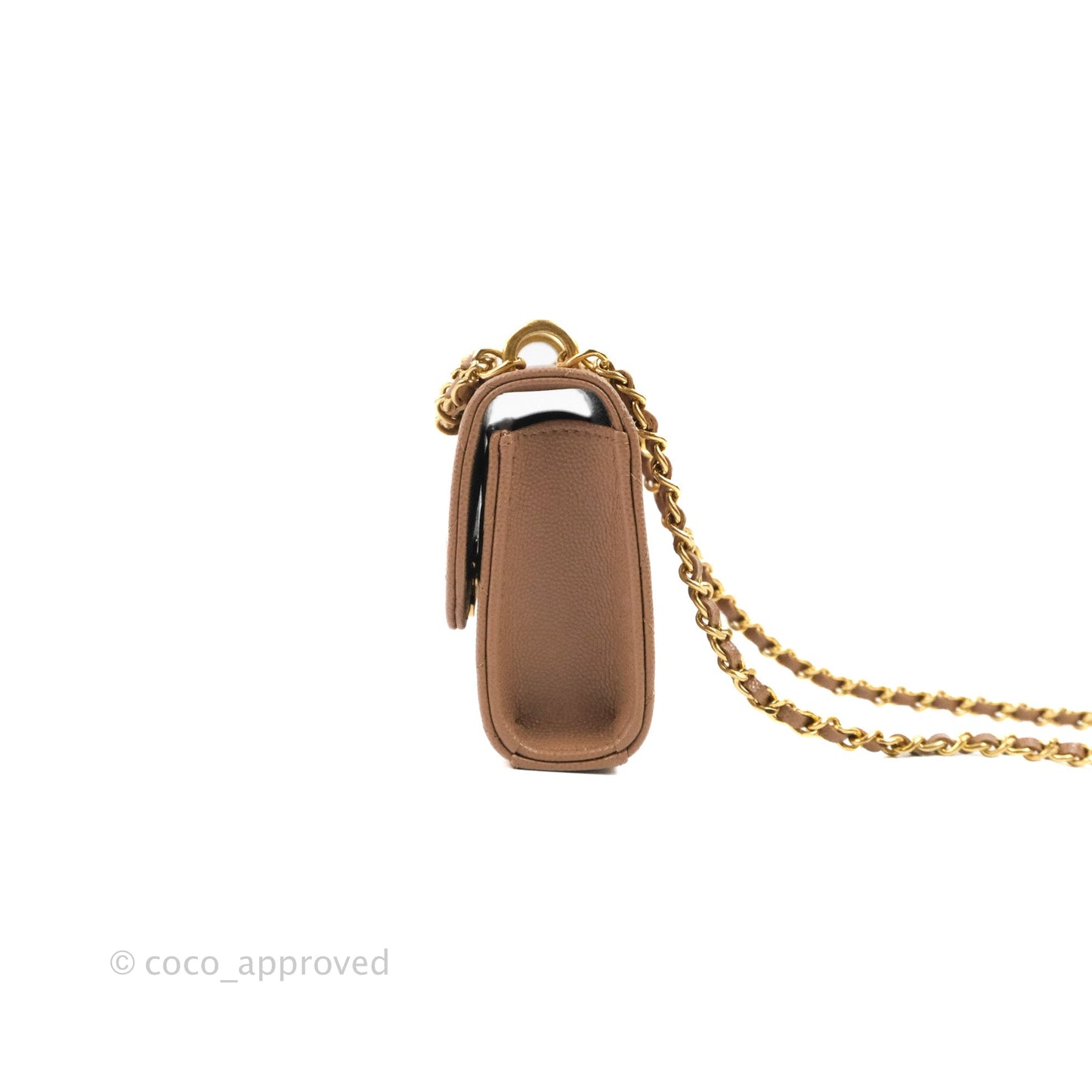 Chanel CC Chain Clutch with Chain Beige Caviar Gold Hardware