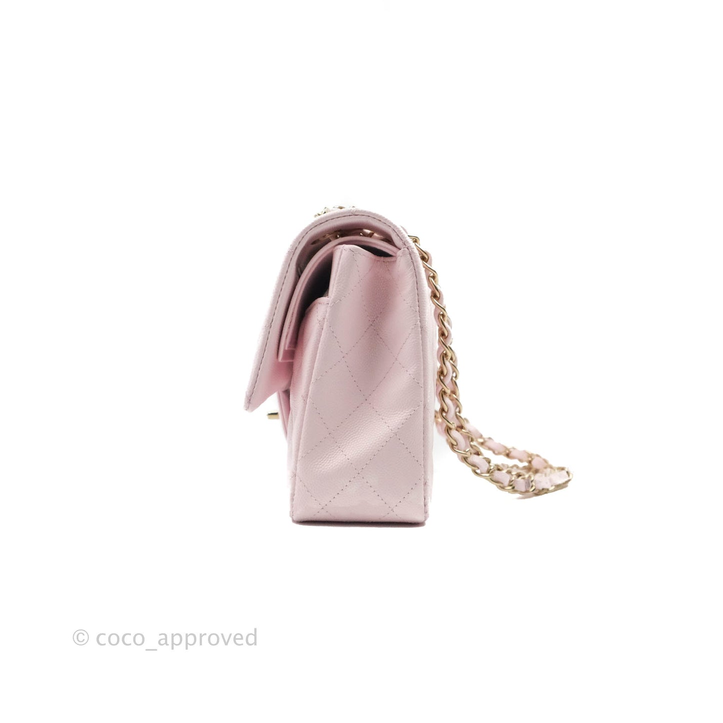 Chanel Classic M/L Medium Flap Quilted Pink Caviar Gold Hardware 22P