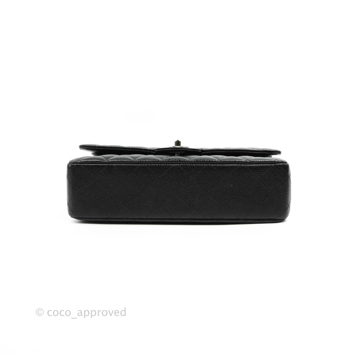 Chanel Classic Double Flap M/L Black Caviar Silver Hardware