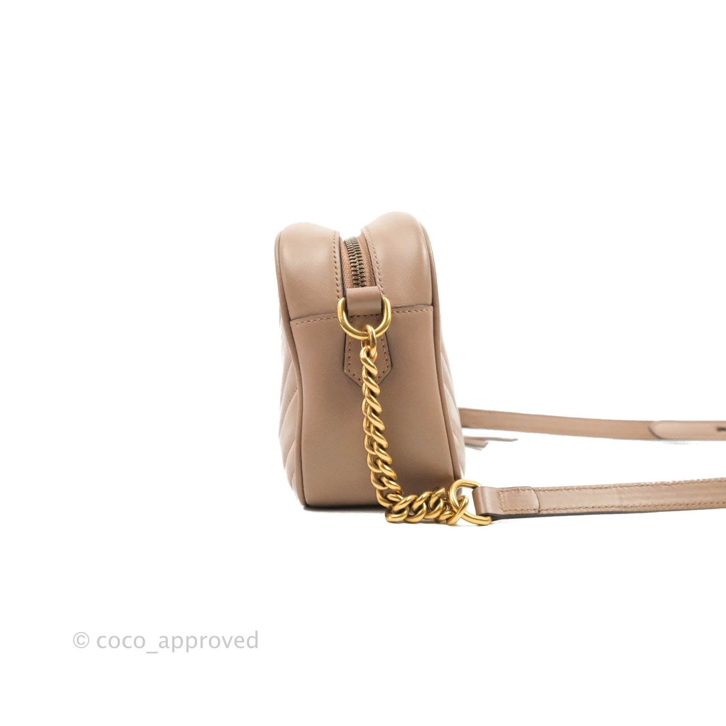 Gucci Small Matelasse GG Marmont Camera Bag Dusty Pink Calfskin Gold Hardware