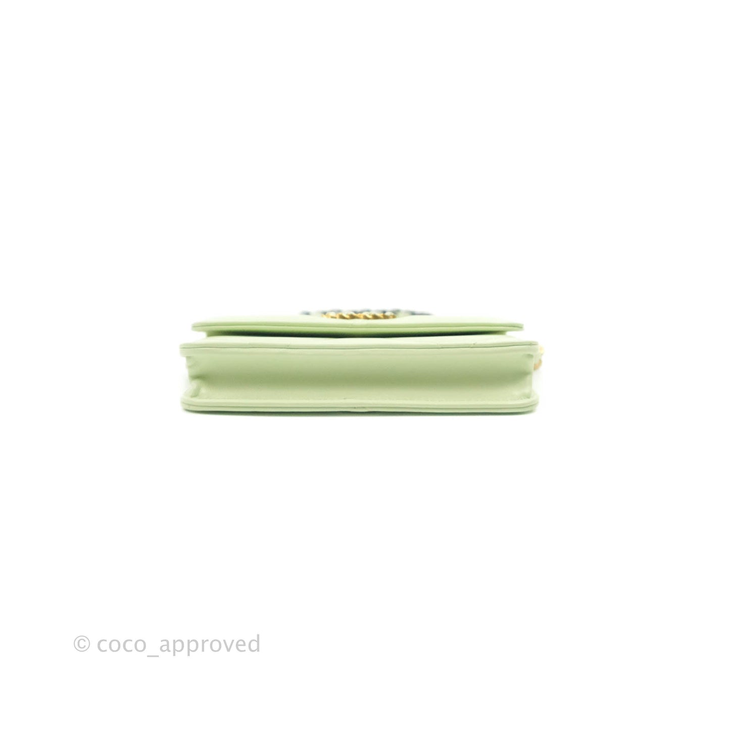 Chanel 19 Mini Clutch with Chain Light Green Lambskin Mixed Hardware 22C