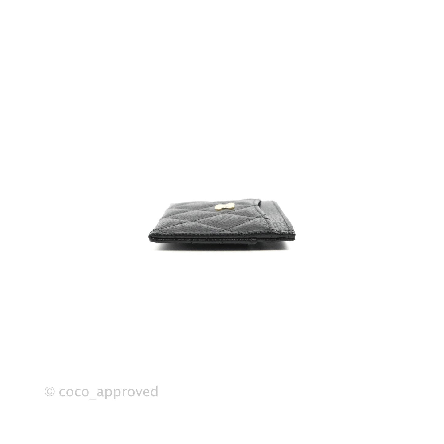 Chanel Classic Flat Card Holder Black Caviar Gold Hardware