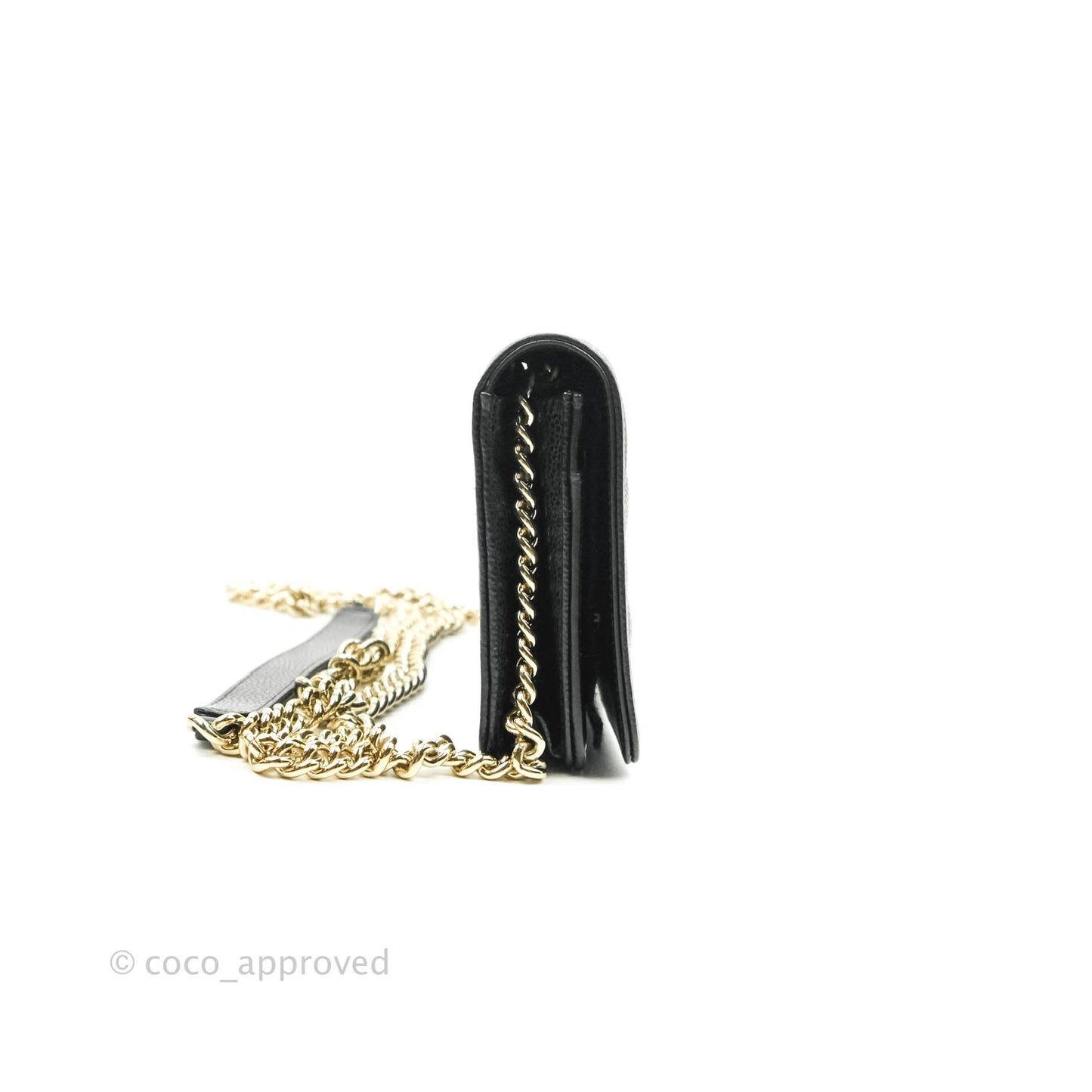 Chanel Quilted Boy Wallet on Chain WOC Black Caviar Gold Hardware