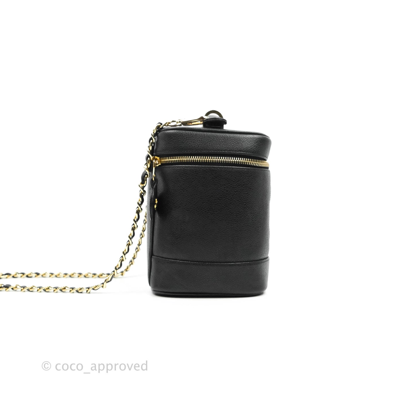 Chanel Vintage Vanity Case Black Caviar Gold Hardware