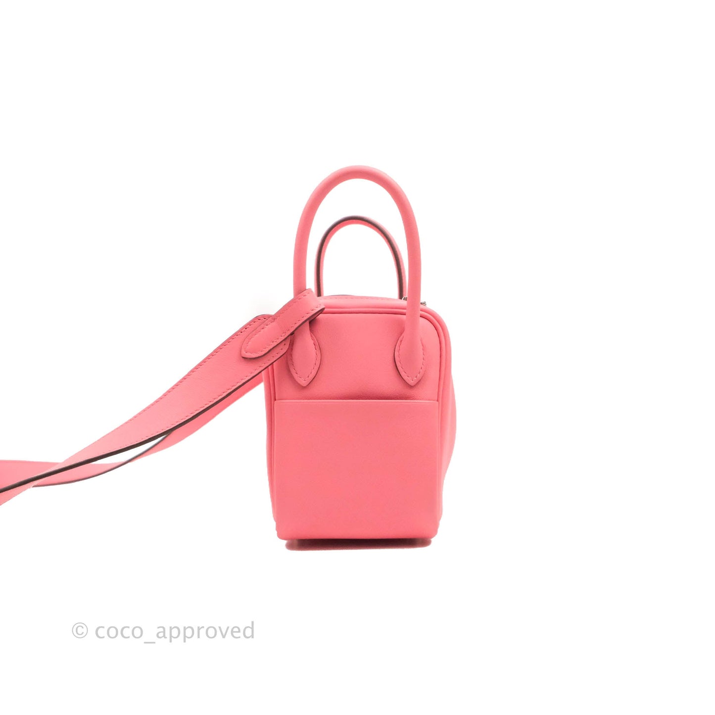 Hermès Mini Lindy 20 Rose Ete Swift Palladium Hardware