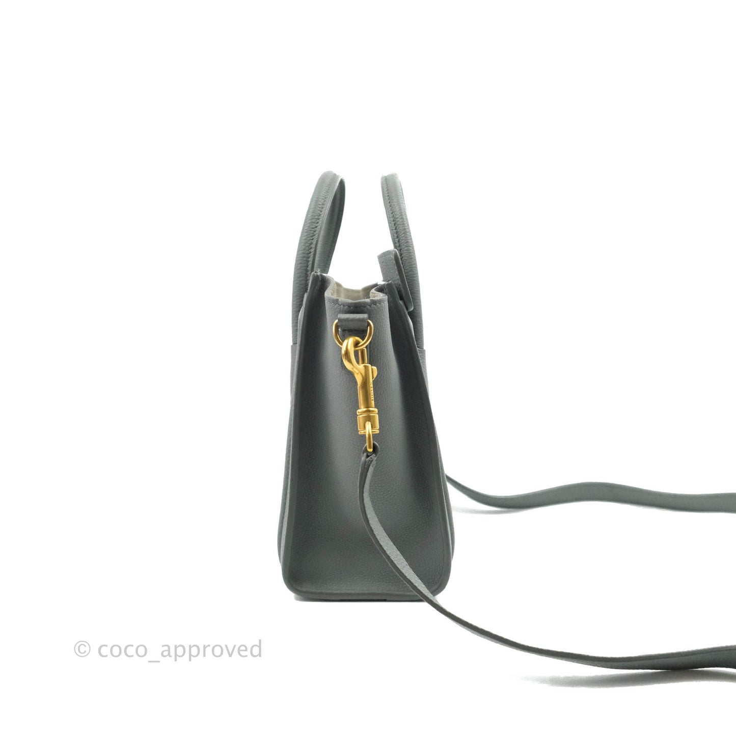 Celine Nano Luggage Grey Drummed Calfskin