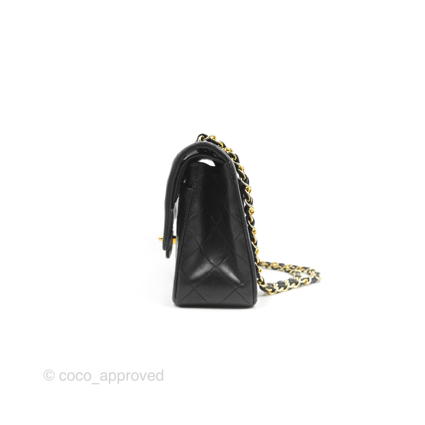 Chanel Classic Vintage Double Flap M/L Black Lambskin Gold Hardware