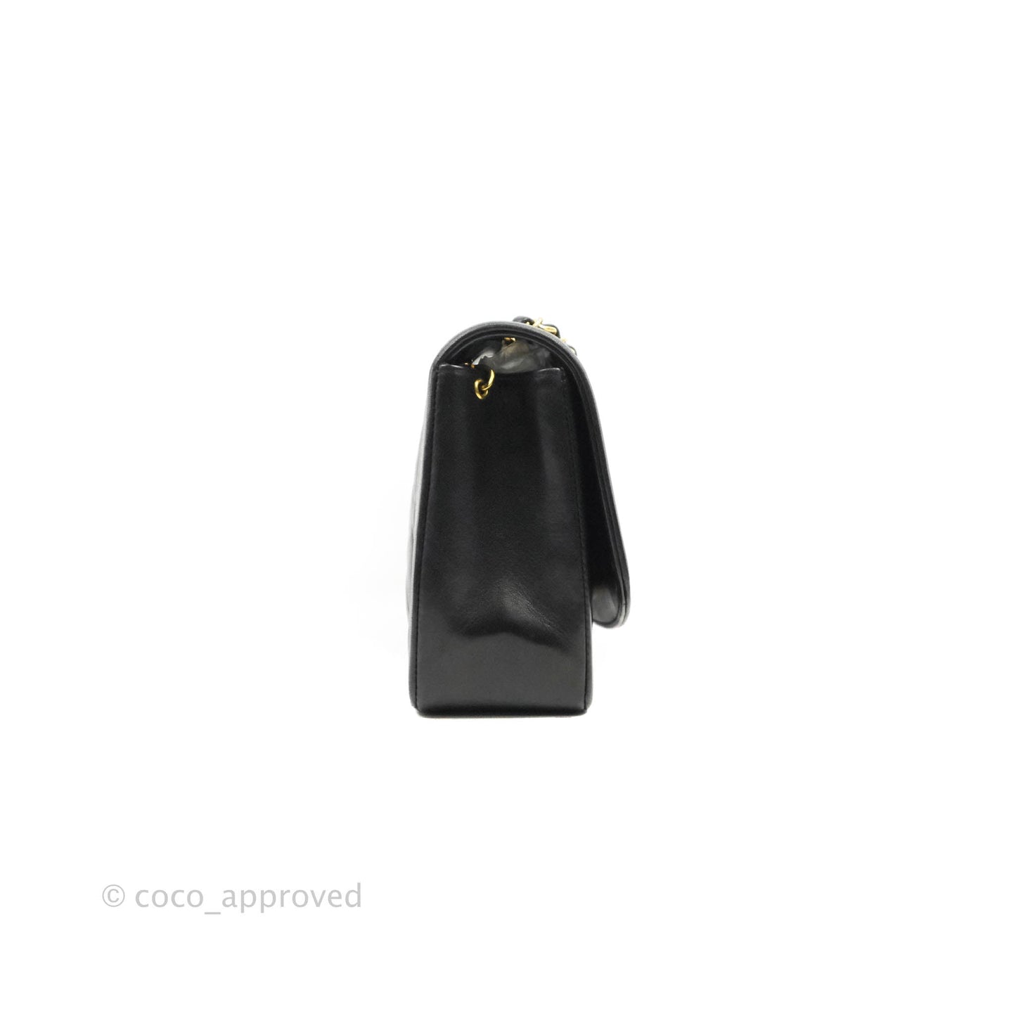 Chanel Vintage Quilted Medium Classic Diana Flap Bag Black Lambskin 24K Gold Hardware