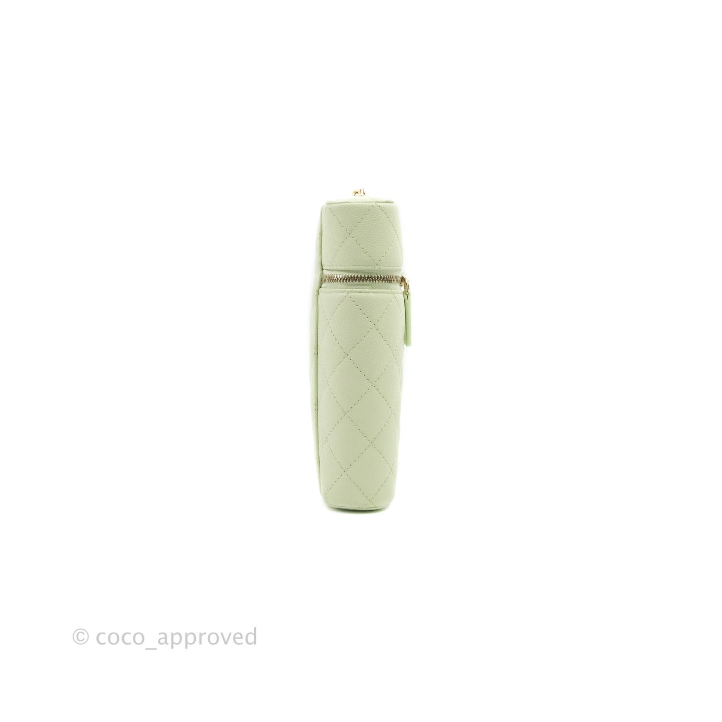 Chanel Vanity Phone Holder With Chain Light Mint Green Caviar Gold Hardware
