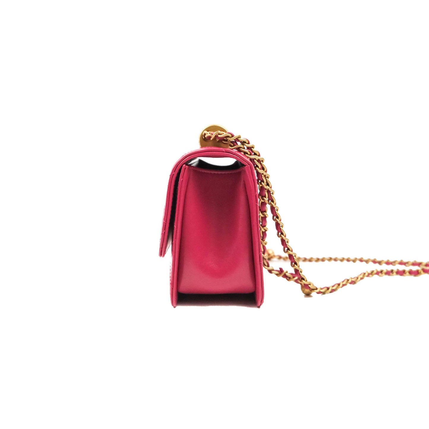 Chanel Quilted Mini Perfect Fit Adjustable Pink Calfskin Aged Gold Hardware 21A