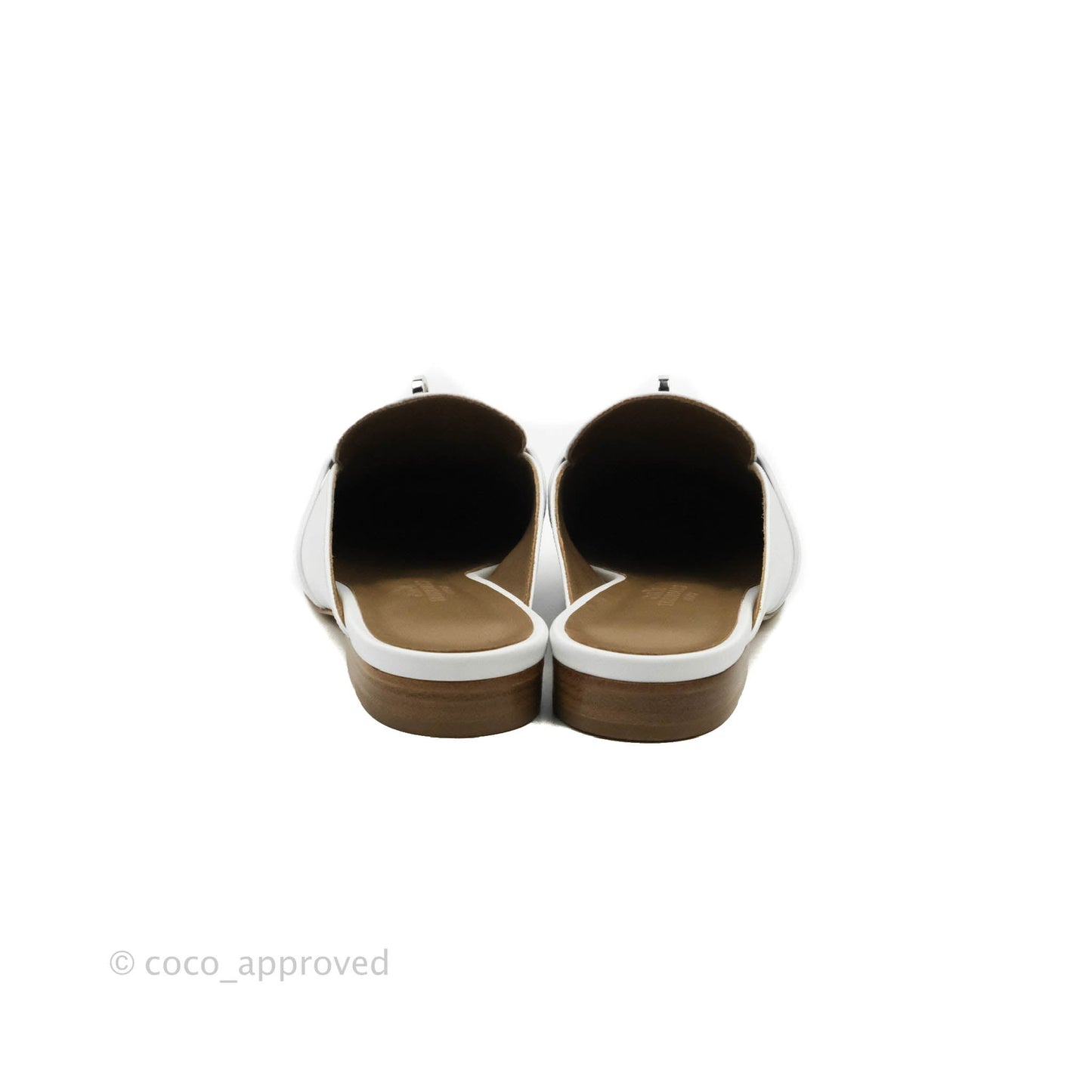 Hermès Oz Velvet Mules White Calfskin Palladium Hardware