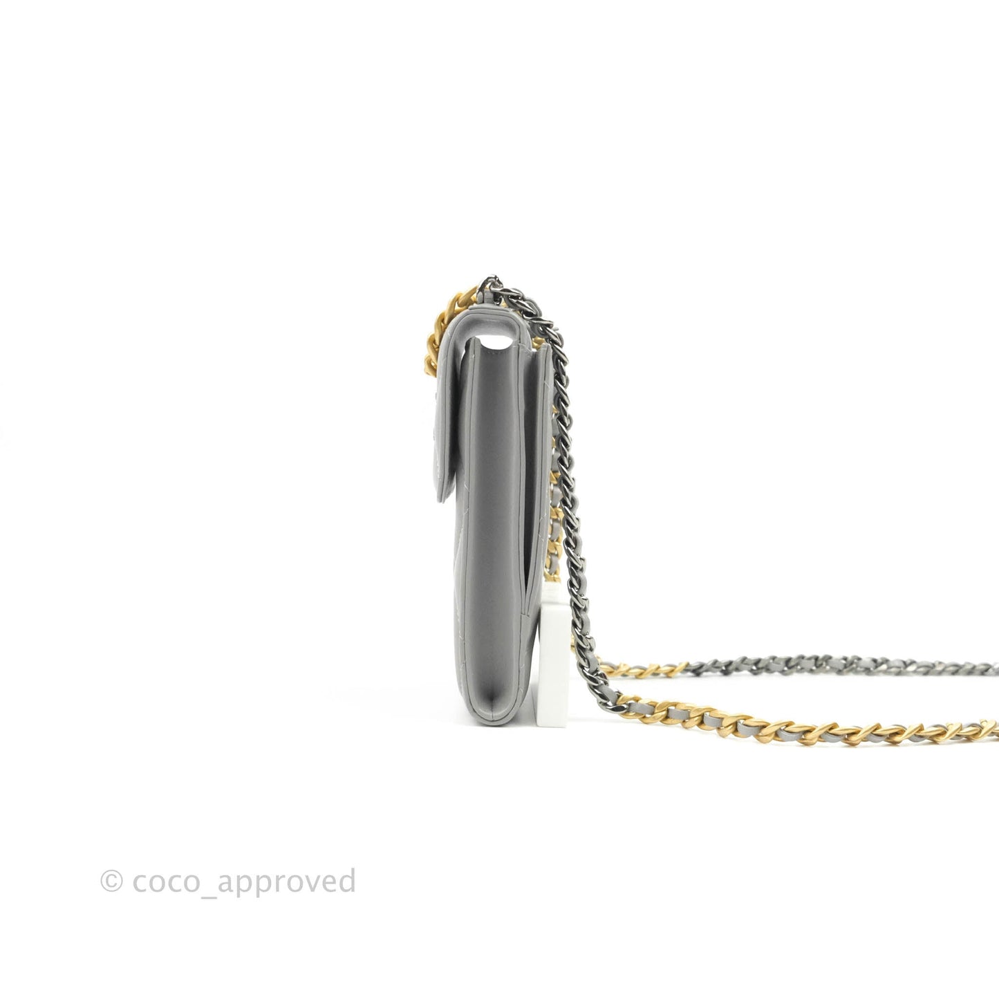 Chanel 19 Phone Holder Grey Mixed Hardware