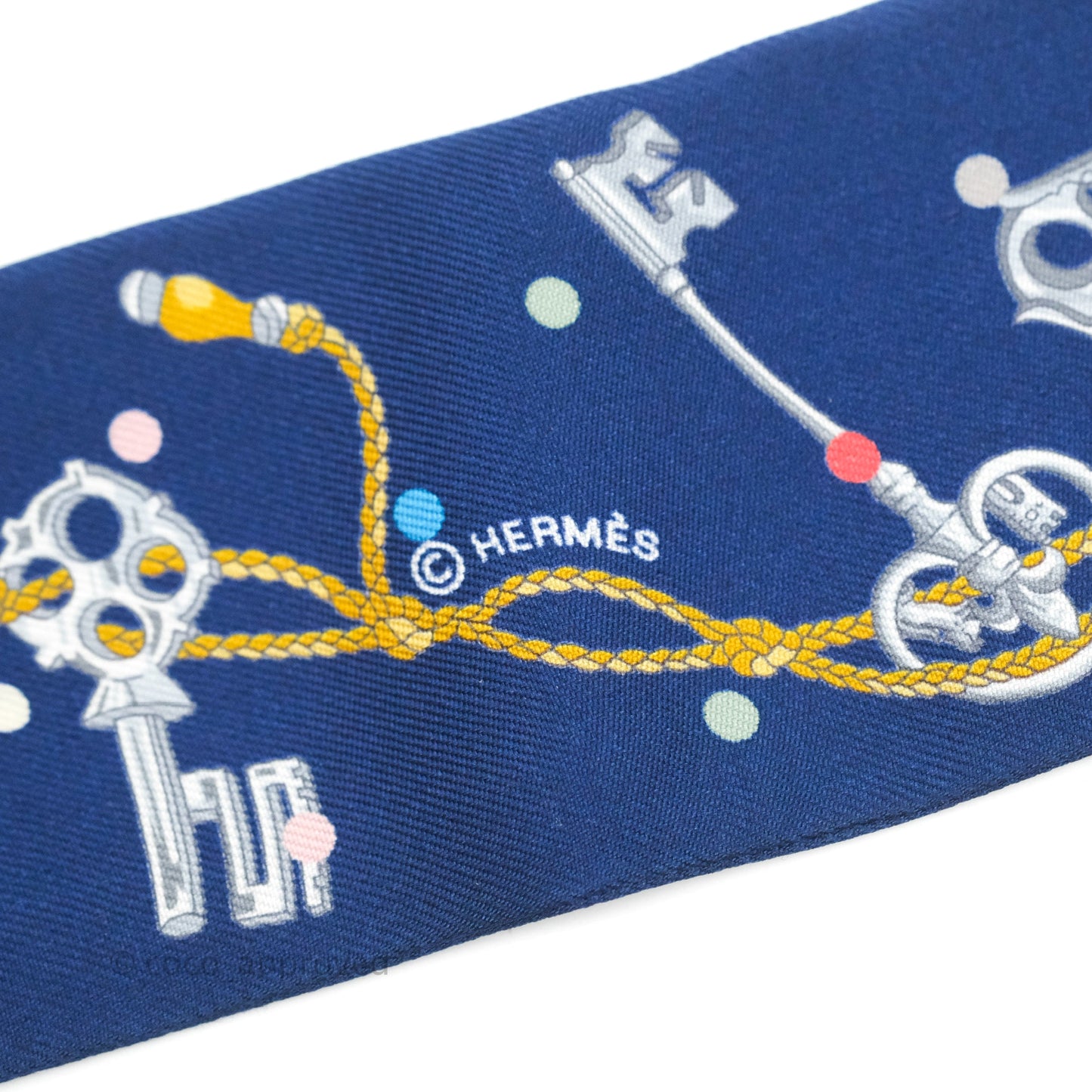 Hermes Silk Les Cles A Pois Twilly